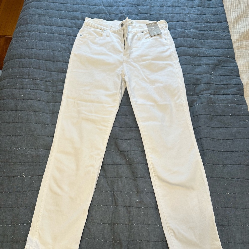 Madewell White Stovepipe Jeans, 30